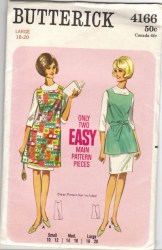 4166 SQUARE NECK APRON LENGTHS PATTERN 10-12, 14,16